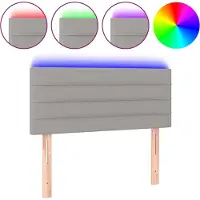vidaXL Hoofdbord LED 80x5x78/88 cm stof lichtgrijs