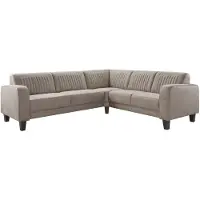 Profijt Meubel Hoekbank rechts Mills microleder taupe basic comfort | Hoekopstelling | Microleder | Lengte: 227cm | Breedte: 257cm | Hoogte: 84cm