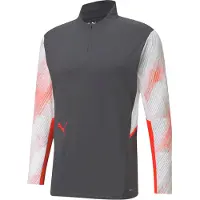 Puma Individualcup - Training 1/4 Zip Sporttrui - Grijs/Wit/Rood - M