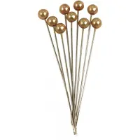 Rayher Hobby Materialen Rayher Spelden met parel kop/kopspelden/naaispelden - 6.5 cm - goud - 100x stuks - hobby steekspelden
