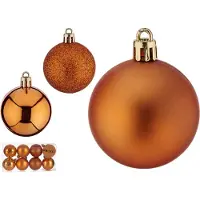 Krist+ Kerstballen - 16x ST - oranje - kunststof - 5 cm - glitter - mat - glans