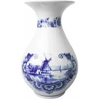 Heinen Delfts Blauw Buikvaas - Molen - 24 cm - Heinen - Delfts blauw - Holland souvenir - Hollandse cadeautjes