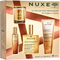 Nuxe - Huile Prodigieux - Droogolie 100 ml - Le Parfum 20 ml - Shower Gel 100ml - Kaars - Geschenkset - Haarolie