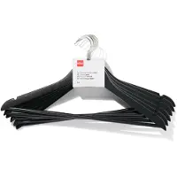 HEMA Kledinghangers Zwart Hout - 6 Stuks (zwart)