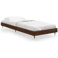 vidaXL - Bedframe - zonder - matras - bewerkt - hout - bruin - eikenkleur - 75x190 - cm