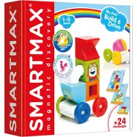 Smart Max My First Build & Drive - Magnetische Auto Bouwen - 8-Delige Set met Opdrachtenkaarten - Educatief Speelgoed voor Peuters - Vanaf 1 Jaar