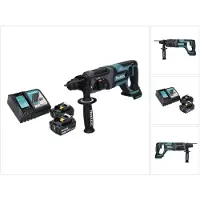 Makita Boormachine + slagboor, DHR 241 RT accuklopboormachine 18 V 2,0 J SDS plus + 2x accu 5,0 Ah + lader (Oplaadbare batterij)