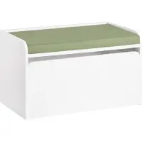 SoBuy Speelgoedkist met Zitkussen en Wielen 60x34x35 cm