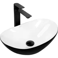 REA Royal Mini Black White Opzetwastafel Zwart En Wit 47x30 cm