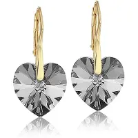 Montebello Oorbellen Noor HG111 - Swarovski Hart - 925 Zilver Verguld - Ø14mm - 30mm