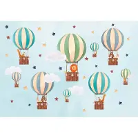 Consalnet Fotobehang - Vliesbehang - Dieren in Luchtballonnen tussen de Wolken - kinderkamer - 416 x 290 cm
