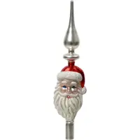 Décoris Gedecoreerde kerstman kerstpiek van glas | 34cm