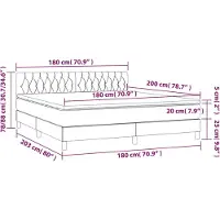 vidaXL Boxspring met matras stof zwart 180x200 cm