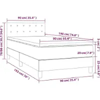 vidaXL Boxspring met matras stof donkerbruin 90x190 cm
