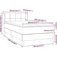 vidaXL Boxspring met matras fluweel zwart 80x200 cm