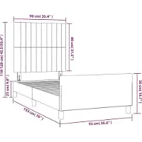 vidaXL Bedframe met hoofdeinde fluweel zwart 90x190 cm