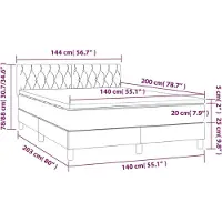 vidaXL Boxspring met matras fluweel zwart 140x200 cm