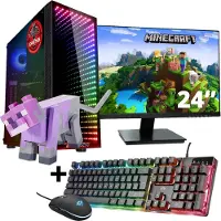 Screenon - Gaming Set - Minecraft Dyed Cat Hero - V1 (GamePC + 24 Inch Monitor + Toetsenbord + Muis)