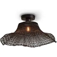 Good&Mojo Plafondlamp Ibiza, dimbaar, zwart, Woon-/ Eetkamer, Bamboe, plafondlamp
