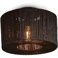 Good&Mojo Plafonniere Iguazu - Jute Zwart - Ø30cm