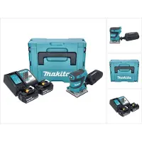 Makita DBO 484 RTJ Accu vlakschuurmachine 18 V 112 x 102 mm + 2x accu 5.0 Ah + lader + Makpac