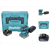 Makita DBO 484 T1J Accu Vlakschuurmachine 18 V 112 x 102 mm + 1x accu 5.0 Ah + Makpac - zonder