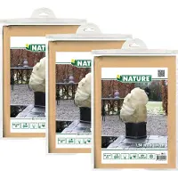 Nature plantenhoes met trekkoord - 3x stuks - H150 x D100 cm - beige - anti-vorst beschermhoes