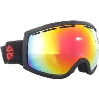 Ivol Skibril Mat Zwart met Rood Spiegelglas - Snowboardbril - Categorie 4