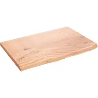 vidaXL Wastafelblad 60x40x2 behandeld massief hout lichtbruin