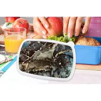 MuchoWow Broodtrommel Blauw - Lunchbox - Brooddoos - Marmer - Goud - Groen - 18x12x6 cm - Kinderen - Jongen