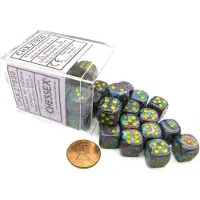 Chessex Festive Mosaic/yellow D6 12mm Dobbelsteen Set (36 stuks)