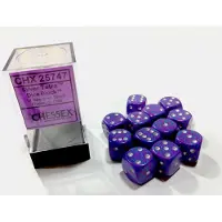 Chessex Silver Tetra Gespikkeld D6 16mm Dobbelsteen Set (12 stuks)