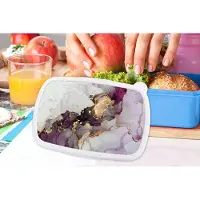 MuchoWow Broodtrommel Blauw - Lunchbox - Brooddoos - Marmer - Abstract - Goud - Paars - 18x12x6 cm - Kinderen - Jongen