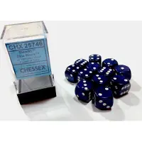 Chessex Stealth gespikkeld D6 16mm Dobbelsteen Set (12 stuks)