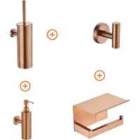 Guido Gusto Toilet accessoires set Copper design met zeepdispenser