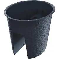 Prosperplast 1x Kunststof Ratolla rotan balkon plantenpotten/bloempotten antraciet 6 liter - Plantenpotten
