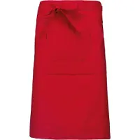 Kariban Awesome-Gifts - Professionele Horeca Sloof - K897 Bistro schort - Heupschort - Serveerschort - unisex - lang - 90 x 62,5 cm - per 10 stuks - onbedrukt - Rood