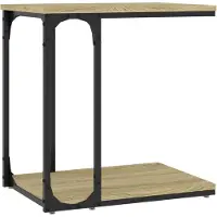 vidaXL Bijzettafel 50x35x52 cm bewerkt hout sonoma eikenkleurig