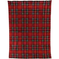 Décoris Plaid Polyester Flanel Ruit 150x200cm Rood rood Polyester Plaid