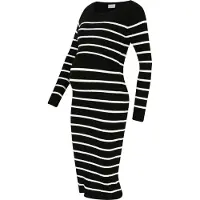 Mamalicious Gebreide jurk 'New Siv June' zwart / offwhite