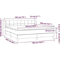 vidaXL Boxspring met matras fluweel roze 180x200 cm
