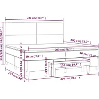 vidaXL Boxspringbed met matras, lichtgrijs, 200x200 cm, gestoffeerd