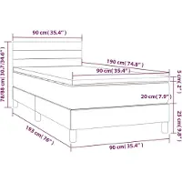 vidaXL Boxspring met matras stof lichtgrijs 90x190 cm