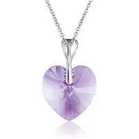 Montebello Ketting Pim HZ113 - Swarovski Hart - 925 Zilver Gerhod. - Ø14mm - 40cm