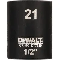 DeWalt DT7539 Krachtdop 1/2" kort | 21mm