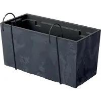 Prosperplast Urbi Case Beton Effect W Collection 39.5x18.5x19.5 Cm Flowerpot Zilver