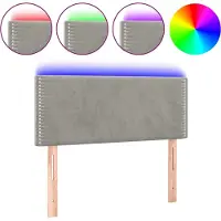 vidaXL Hoofdbord LED 80x5x78/88 cm fluweel lichtgrijs