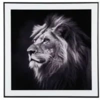 PT Living Wanddecoratie Lion Glass Black & White