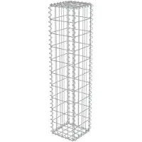 vidaXL Schanskorfmuur met deksels 20x20x100 cm gegalvaniseerd staal