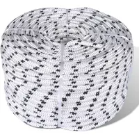 vidaXL Boottouw gevlochten 8 mm 250 m polyester wit